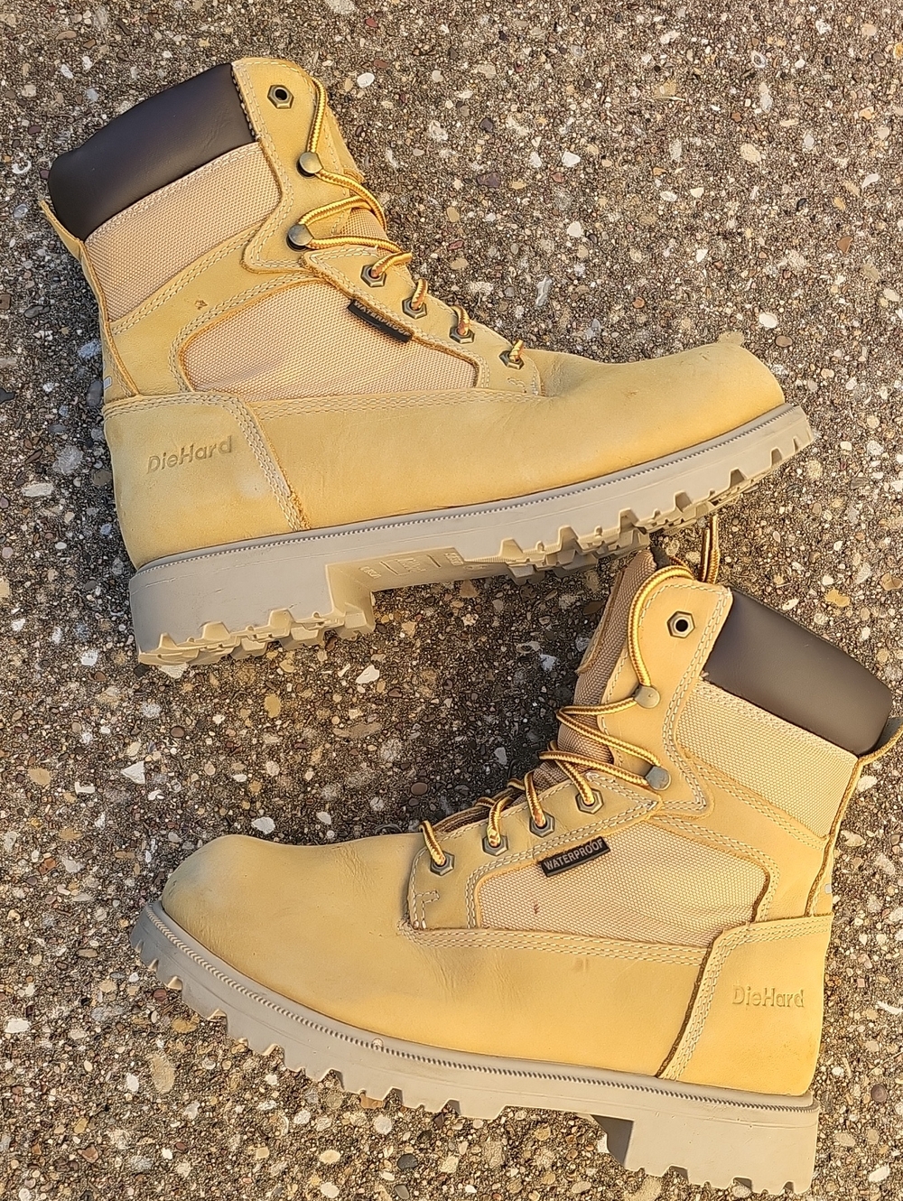 DieHard Bolton Soft Toe Men's Tan Work Boots Wheat Brown Waterproof Utility Boot